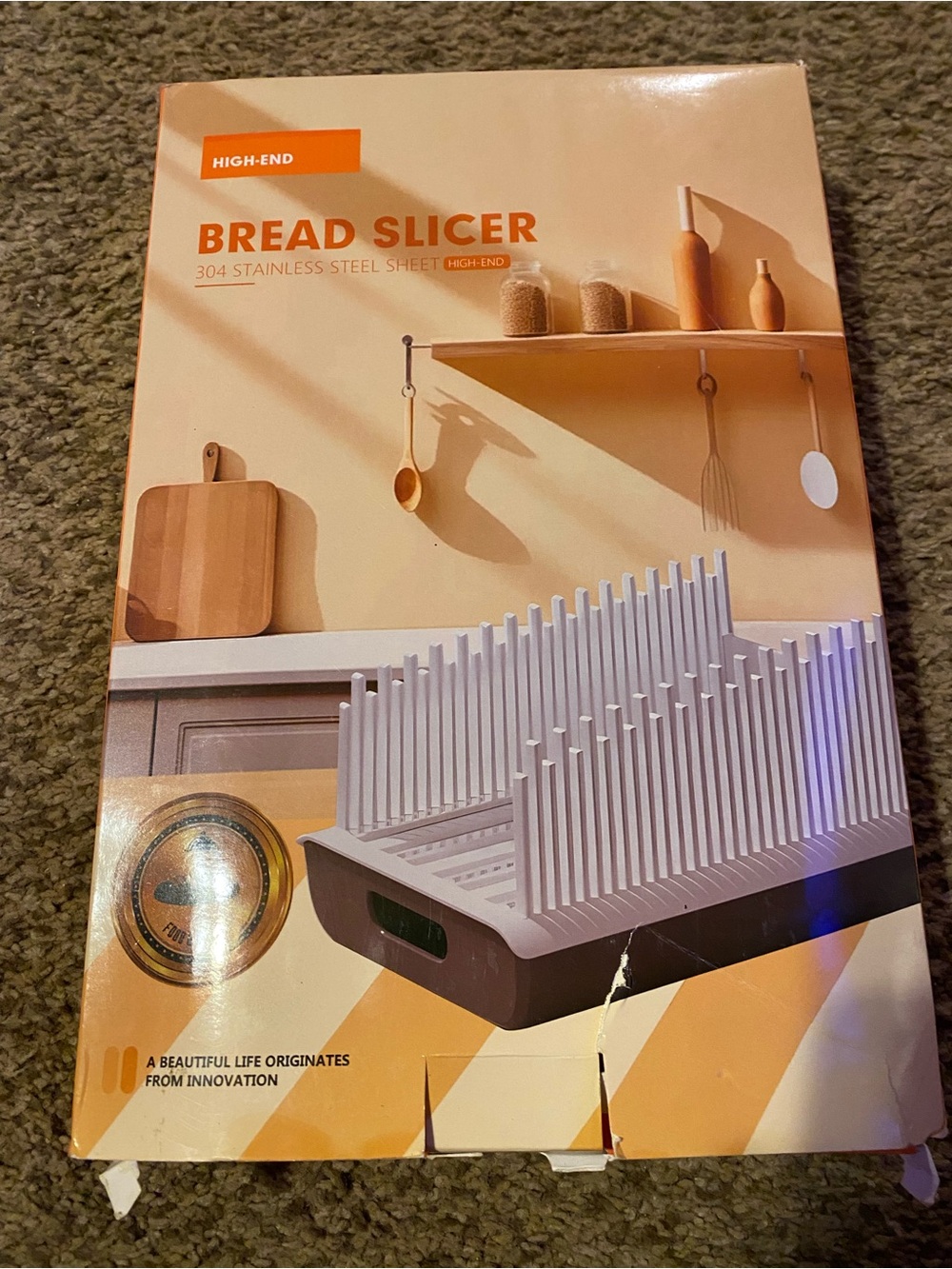 Adjustable Bread Slicer Guide w/ Crumb Catcher Foldable Homemade Bread Cutte